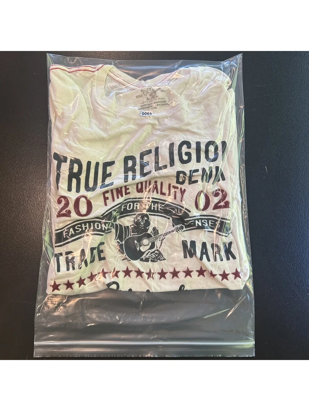 Vintage y2k True Religion white V-neck graphic T-shirt